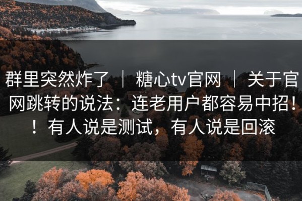 群里突然炸了 ｜ 糖心tv官网 ｜ 关于官网跳转的说法：连老用户都容易中招！！有人说是测试，有人说是回滚